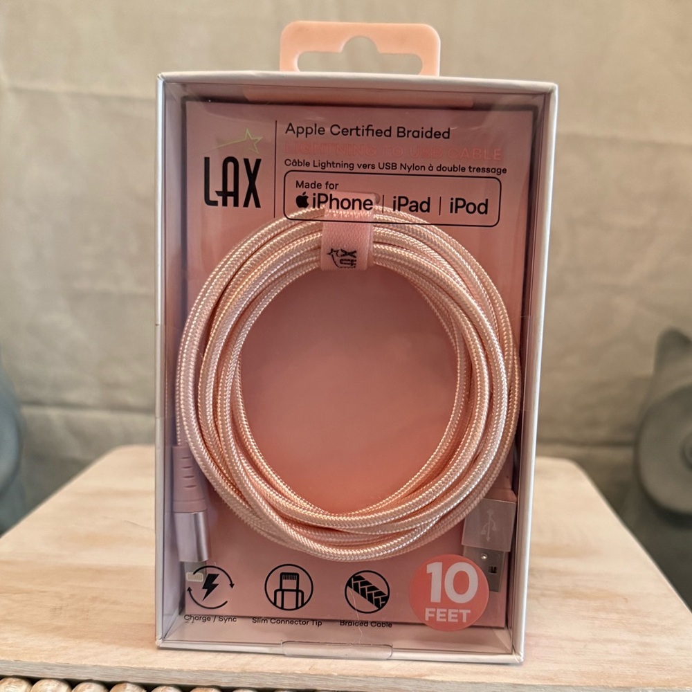 LAX Lightning Cable - 10ft - Pink